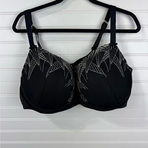 Cacique Lane Bryant Boost Balconette black and white bra. Full Figure size 40DDD